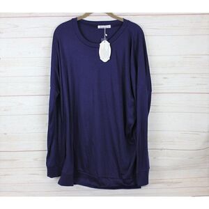 NWT Levaca XXL Blue Pullover Tunic Top Long Sleeve